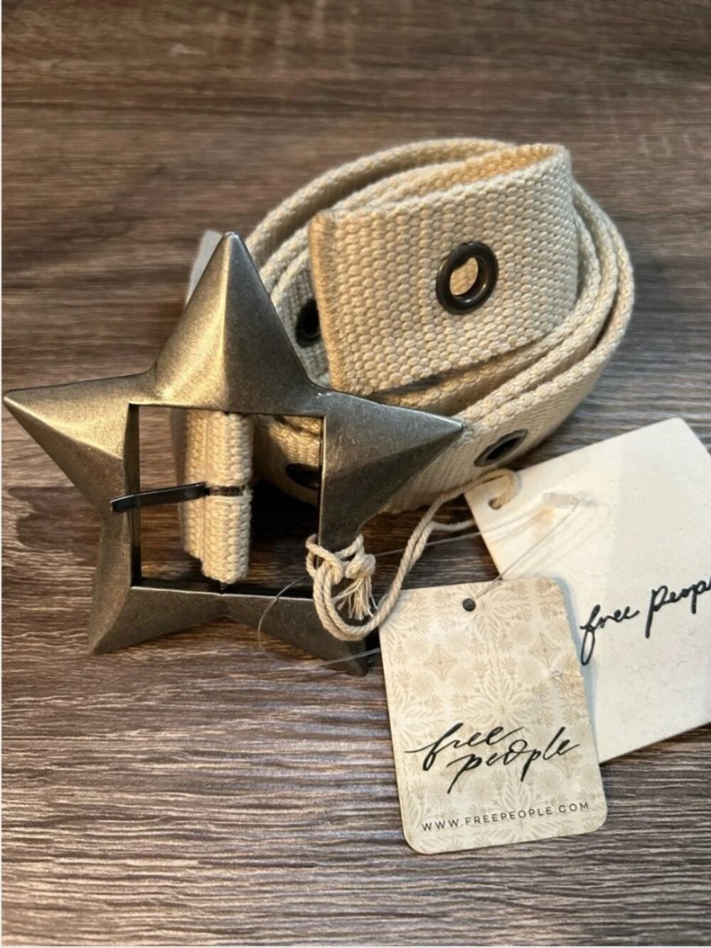 Free People NWT Star buckle neutral belt size S/M